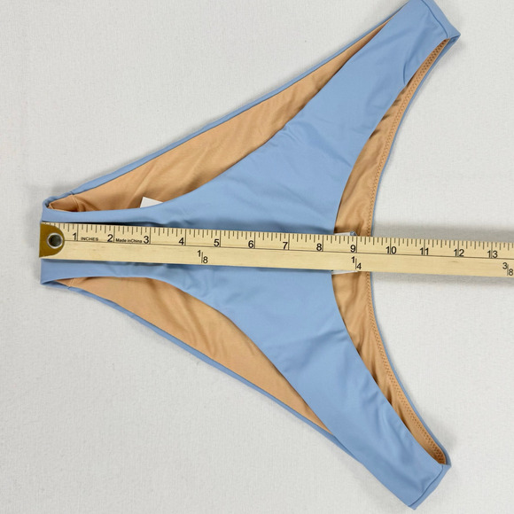 J Crew Women's Curved Waist Cheeky Bikini Bottom Medium Light Blue BC125 - Picture 10 of 10